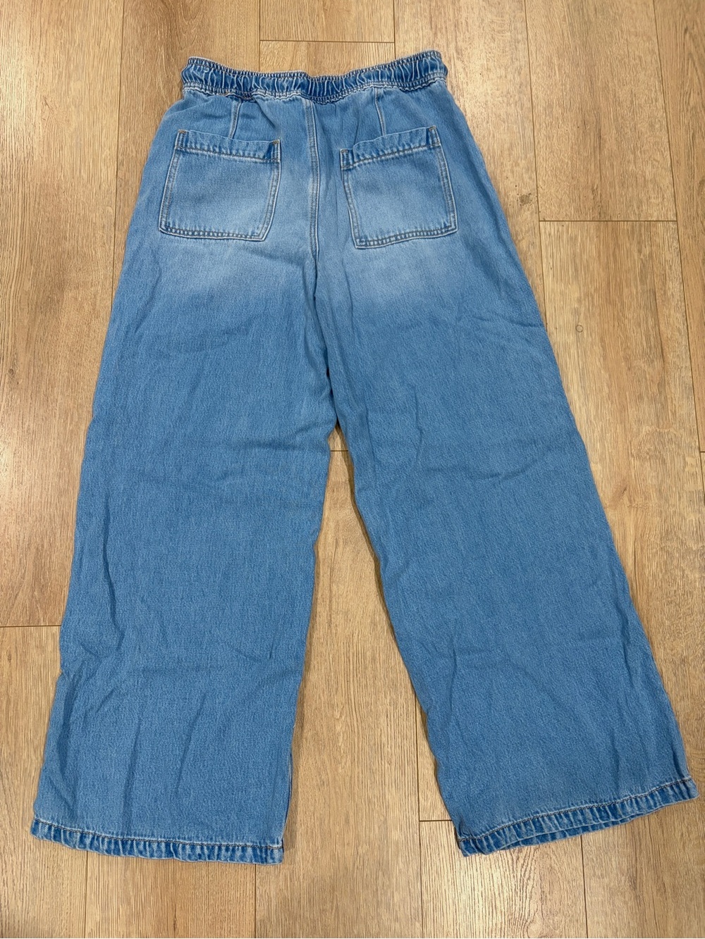 LOFT The Palazzo Wide Leg Jeans Light Wash Drawstring Size 28 / 6 - Picture 4 of 7